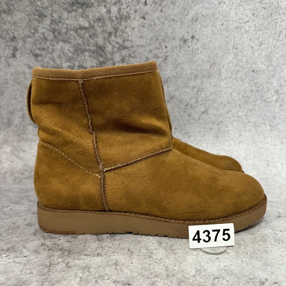 Rock & Candy Winter Boots Womens 6 Brown Lindyn Suede Fur Lined Ankle Boots